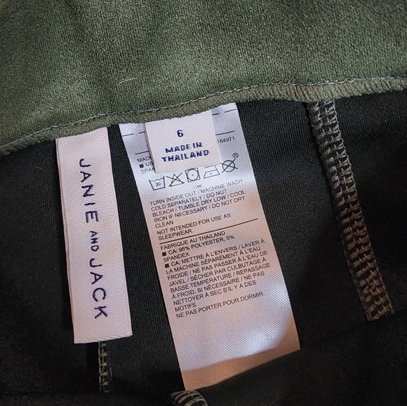 Janie and Jack Faux Suede Green Pull On Pants Kids Size 6 - Picture 2 of 11